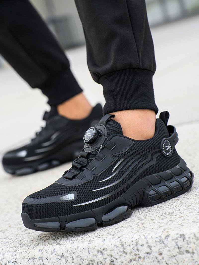 Product Introduction of Men's steel toe shoes, puncture-proof and smash-proof with swivel buckle, contrasting mesh work safety shoes, suitable for outdoor work, blue-collar workers, industrial construction, outdoor casual shoes Product model: 266 22
