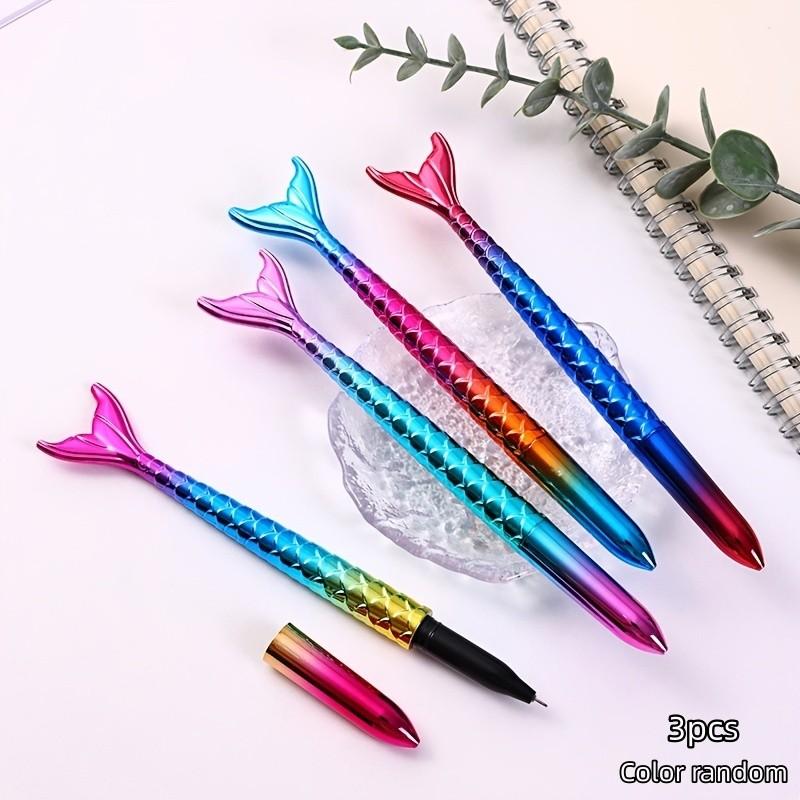 3-Pack Creative Stationery Mermaid Tail Gel Pens, Christmas Colorful Dream Pen, School & Office Use, Students & Adults 14+