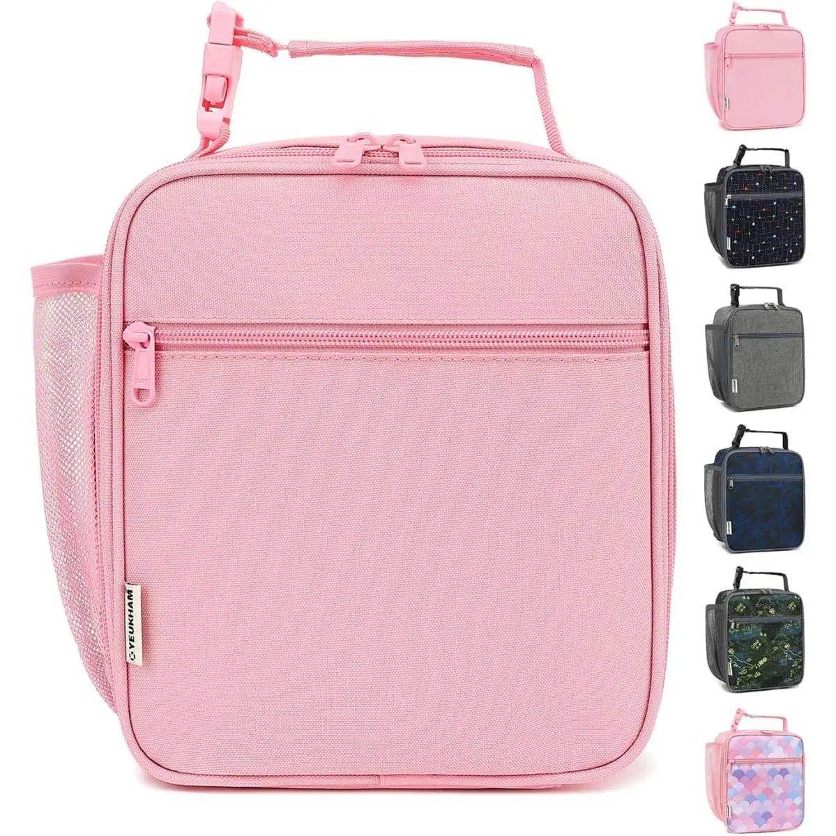 Lunch Box for Kids Boys Girls Men Women, Insulated Small Soft Cooler Lunch Bag Kit for School Work Picnic Travel - Reusable Portable lunchbox, Pink