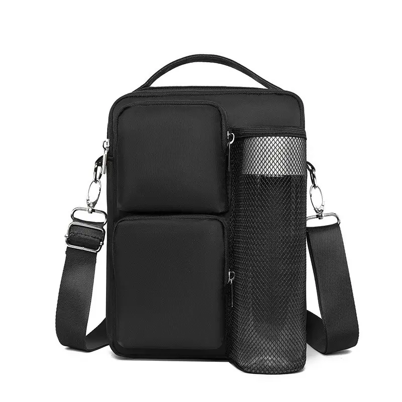 Women’s Chic Plain Crossbody Water Bottle  - Lightweight, Zip-Closure Multi-Use  for Casual Daily Carry, Outdoor Hiking, Travel