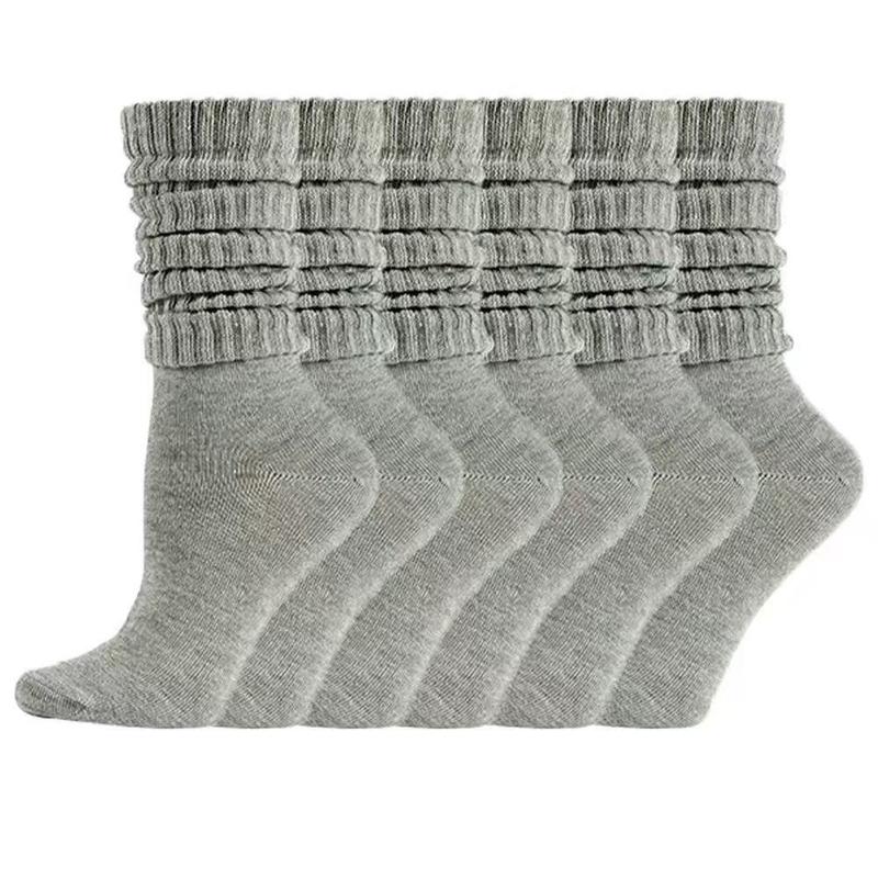 3 Pairs Winter Warm Couple Socks, Unisex Mid-Calf Breathable Solid Color Long Socks, Soft Nylon Gift Set
