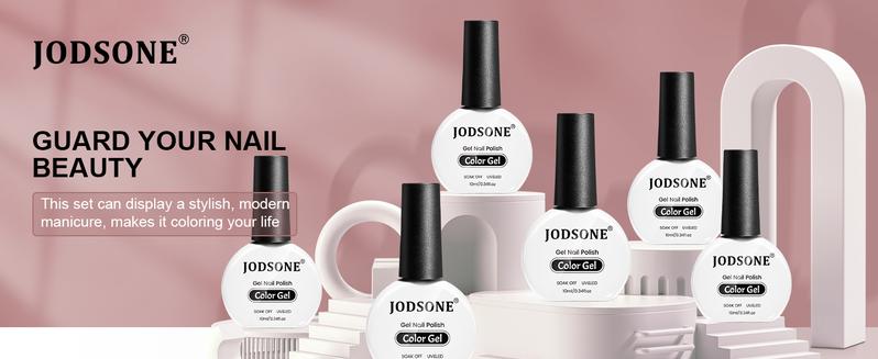 JODSONE 2026 New Upgraded Version 10ml Nude Pink Gel Nail Polish Set 6Colors Fast Drying & Long Lasting Neutral Brown Red Purple Nail Polish Lacquer Glossy Art for Nail and Salon Need U V Lamp