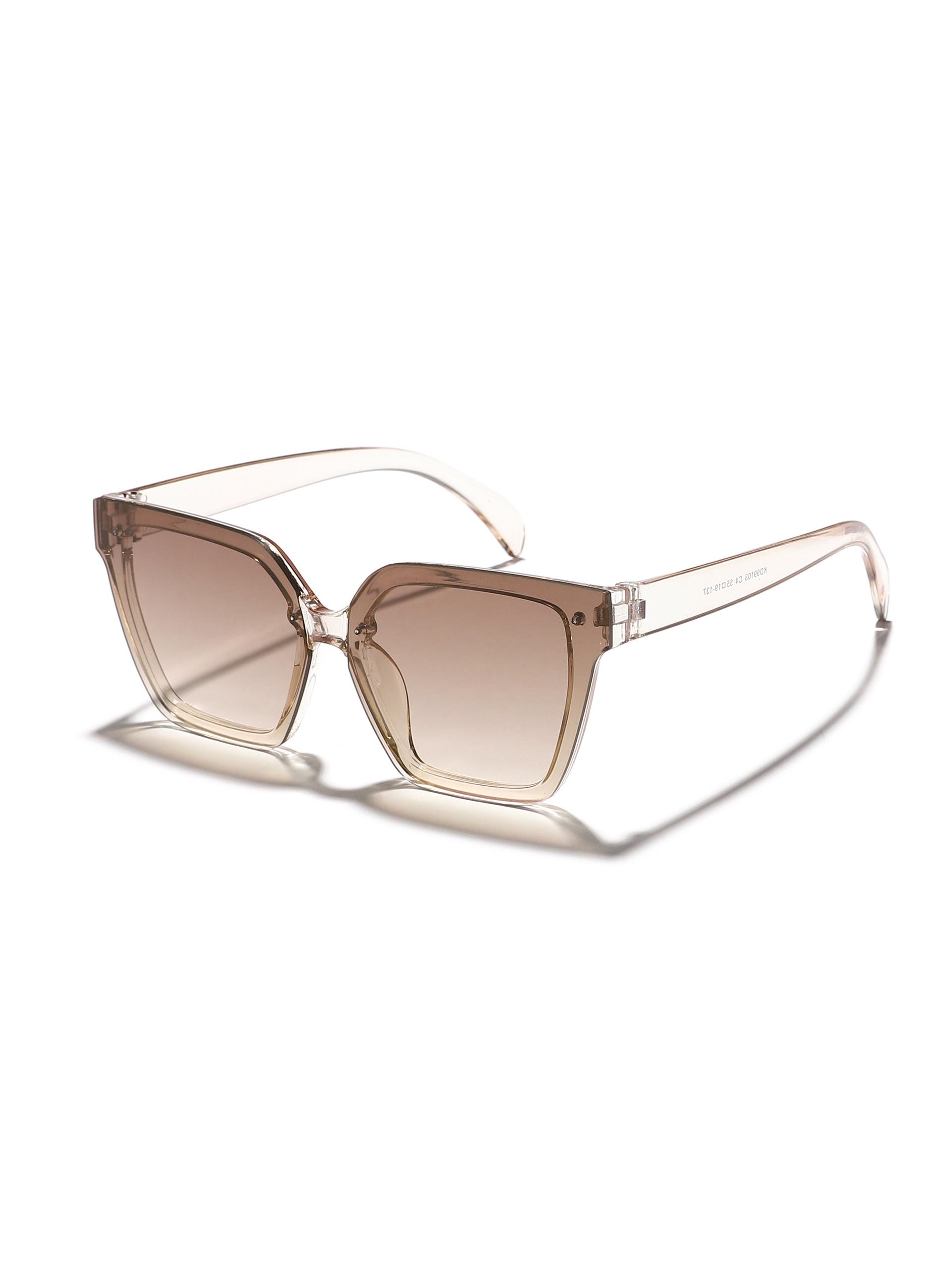 Unisex Square Frame Sunglasses, Casual All-Over Print Design, Decorative Lens, PC Material, Perfect for Daily Wear & Leisure