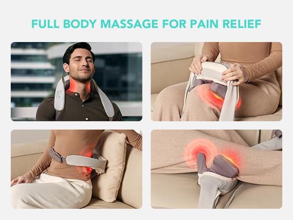 SKG H5 Shoulder and Neck Massager, Comfort 6D Cordless Shiatsu Neck and Shoulder Massager with Heat for Neck, Back, Shoulders, and Legs Electric Kneading Massage