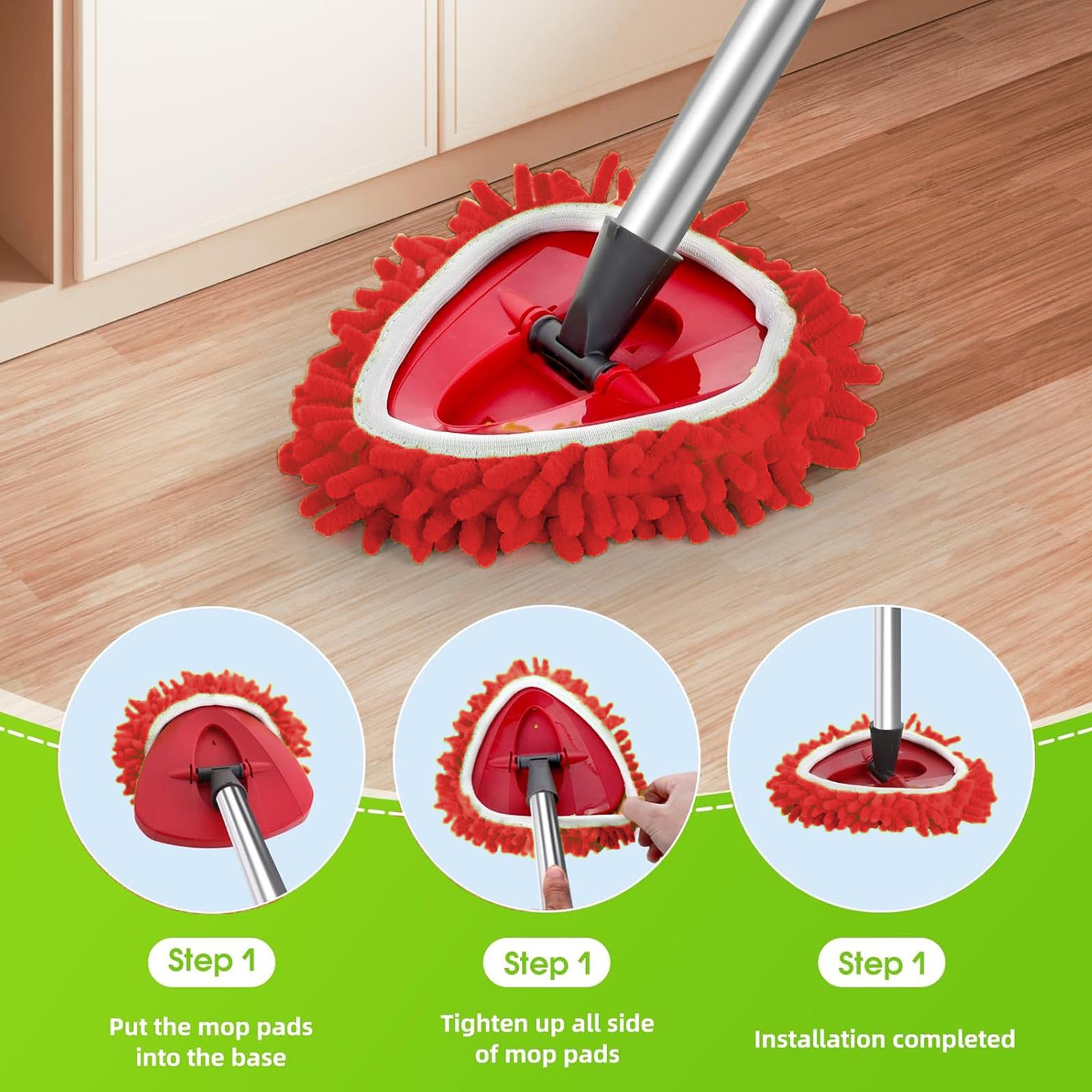 O-Ceda Chenille Mop Heads Replacements 4 Pcs for EasyWring 1-Tank System Reusable Microfiber Spin Mop Replacement Head for Floor Cleaning & Tile Smooth Wooden O-Ceda Chenille Mop Heads Replacements 4 Pcs for EasyWring 1-Tank System Reusable Microfiber Spin Mop Replacement Head for Floor Cleaning & Tile Smooth Wooden