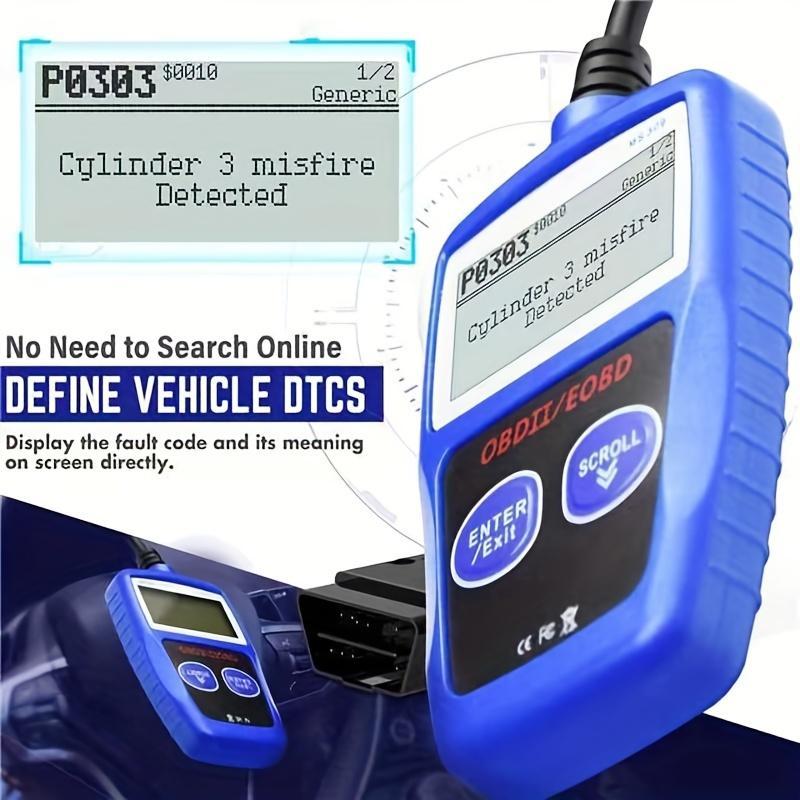 1pc MS309 Car OBD2 Scanner Diagnostic Tool Code Reader, Car Voltage Tester Engine Fault Code Scanner, OBD2 Diagnostic Tool For OBDII Protocol Cars Vehicle