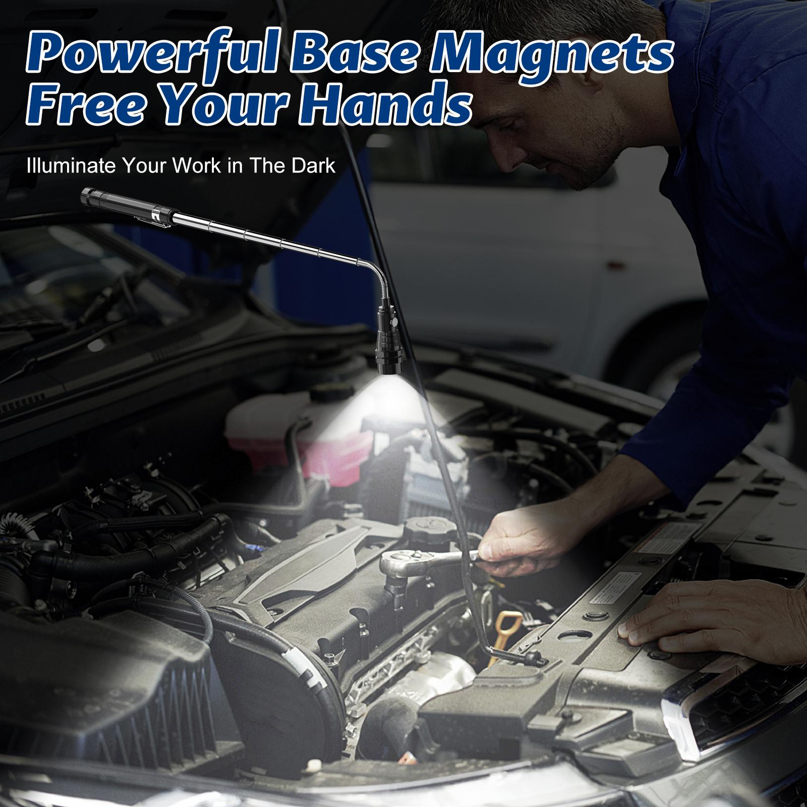 Telescoping Magnetic Pickup Tool with 3 LED Light, Magnet Flashlight, Extendable Neck up to 22 Inches, 360° Degree Flexible Neck, Gifts for Engineers, Mechanic, Men, Dad, Father, Husband, Boyfriend Telescoping Magnetic Pickup Tool with 3 LED Light, Magnet Flashlight, Extendable Neck up to 22 Inches, 360° Degree Flexible Neck, Gifts for Engineers, Mechanic, Men, Dad, Father, Husband, Boyfriend