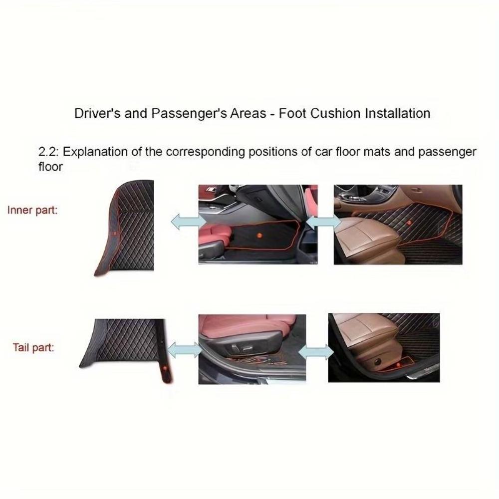 FOR Toyota Tacoma 2005–2015  Model Year PU Leather Full-Coverage Car Floor Mats, Left-Hand Drive [Exquisite Embroidery] Car Floor Mats, All-Weather Use, Modern Car Accessories, Car Floor Liners, Car Accessories