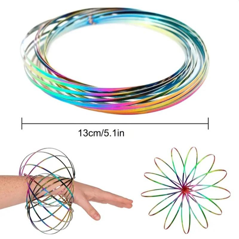 Magic Ring Toy Rotating Arm Spring Bracelet, 3D Kinetic Flowing Ring Arm Spring Toy, Mystery Flowing Ring Christmas Halloween Gift, Spinner Fidget Band, Stress Relief Fidgeting, Fidget Friendly Band, Fidget Gadget