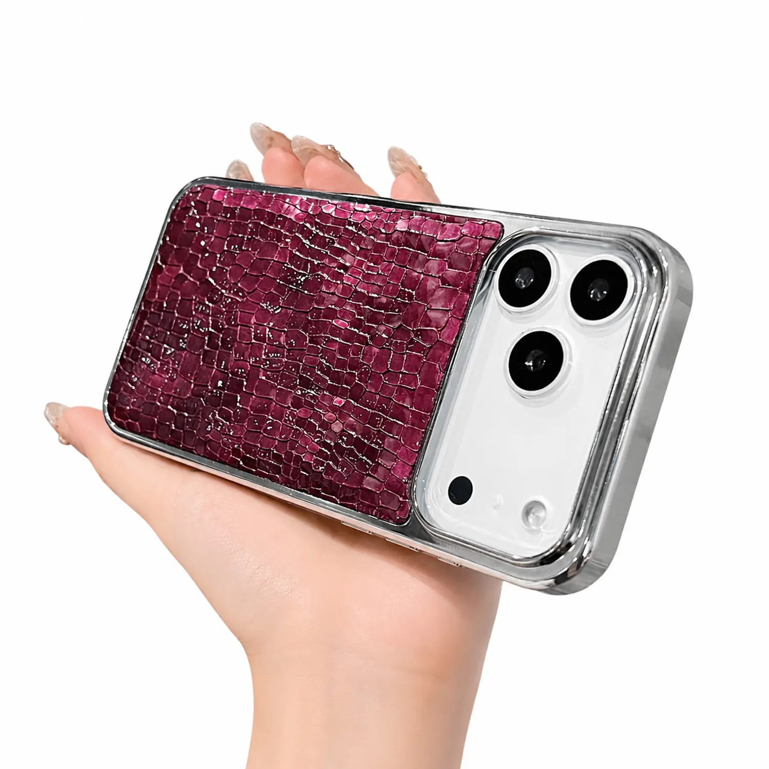 For iPhone 17 16 15 14 13 12 Pro Max Case Luxury Crocodile Phone Case Patent Leather Cover, Classic Fashion for Women Men, Support Wireless Charging Vintage Ultra Slim Shockproof Protective Case