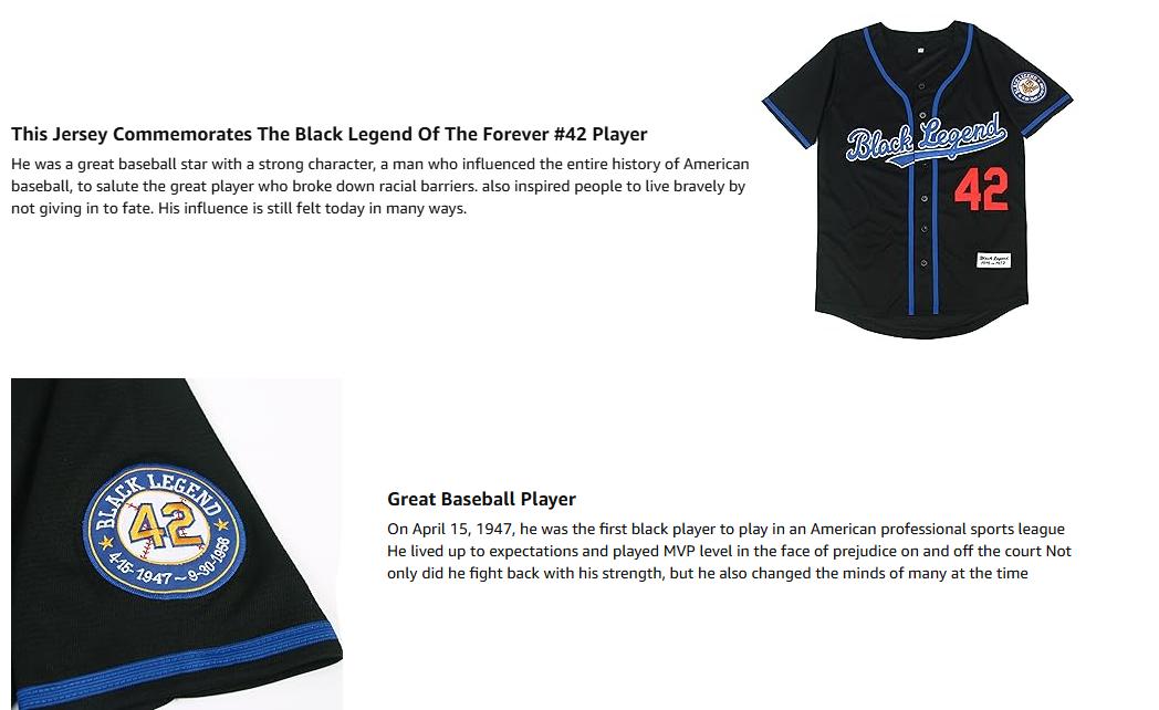 Dabuliu Men's Black Legend Retro Baseball Jersey Embroidered Patches Sewn Hipster Hip Hop Shirts