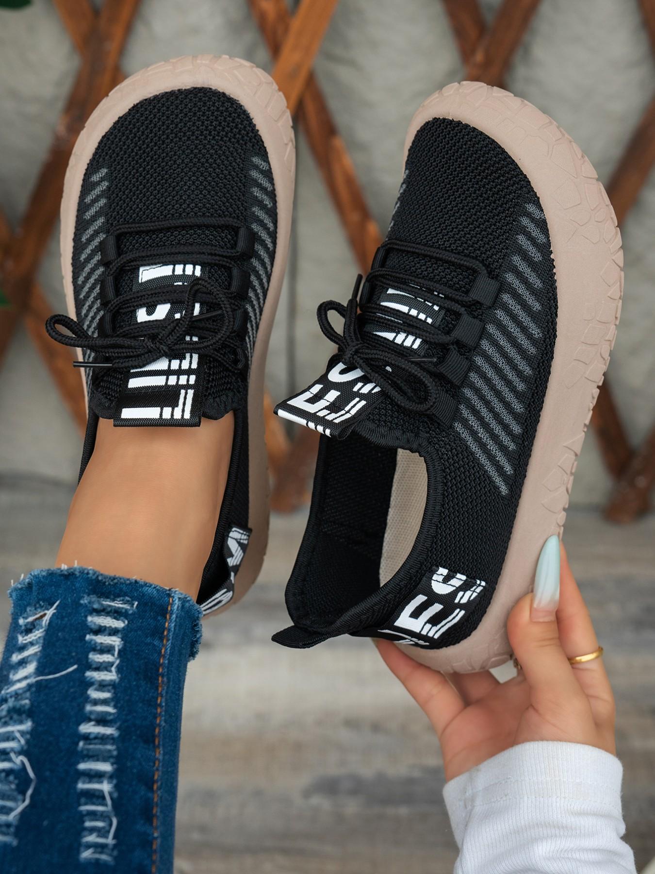 Women's Casual Sneakers, Breathable Mesh, Elastic Laces, Thick Sole, Thick Soled Sneakers, Anti-Slip, Lightweight, Casual Athletic Sneakers, Trendy, Perfect for Daily Wear, Sports, Outdoor Activities