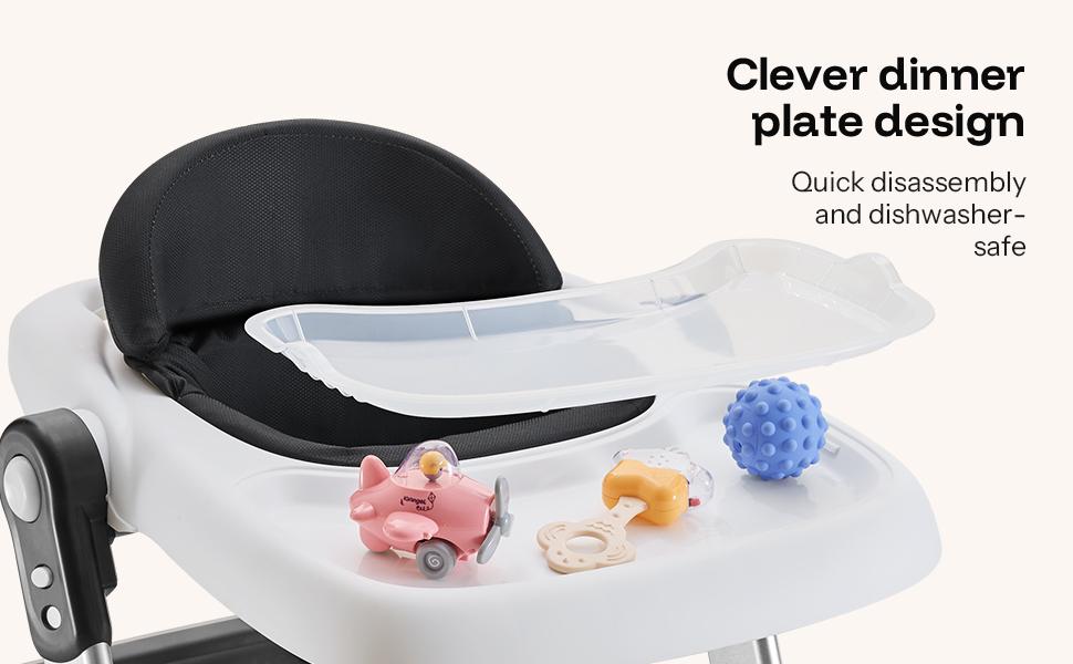 HARPPA Paddlo Lite | Adjustable Infant Toddler Baby Walker, andador Foldable Baby Walker with Wheels & Dining Plate, For 6-18 Months Babies, Baby Items Essential