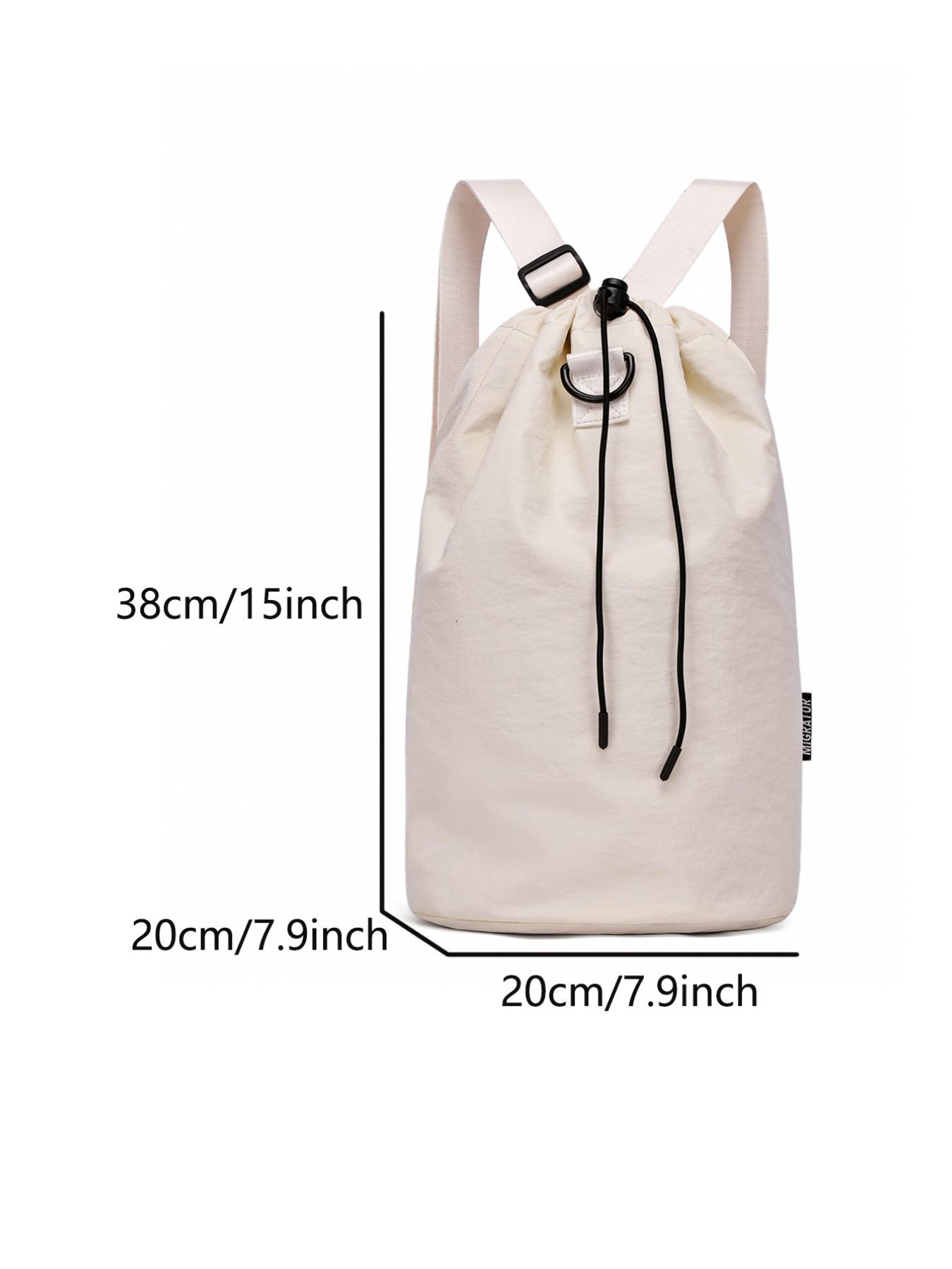 Multifunctional Drawstring Bucket Bag, Casual Commute Crossbody, Lightweight Nylon, Outdoor Versatile Shoulder Bag, Durable Anti-Scratch Fabric