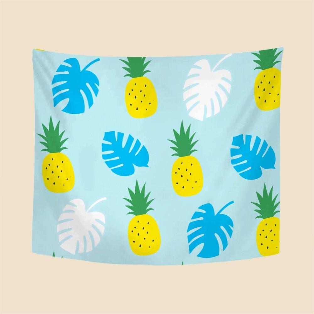 Summer Beach Party Decor Hanging Tapestry, Pineapple Turtle Shell Pattern, Suitable for Living Room, Multiple Sizes Available, Party Decoration