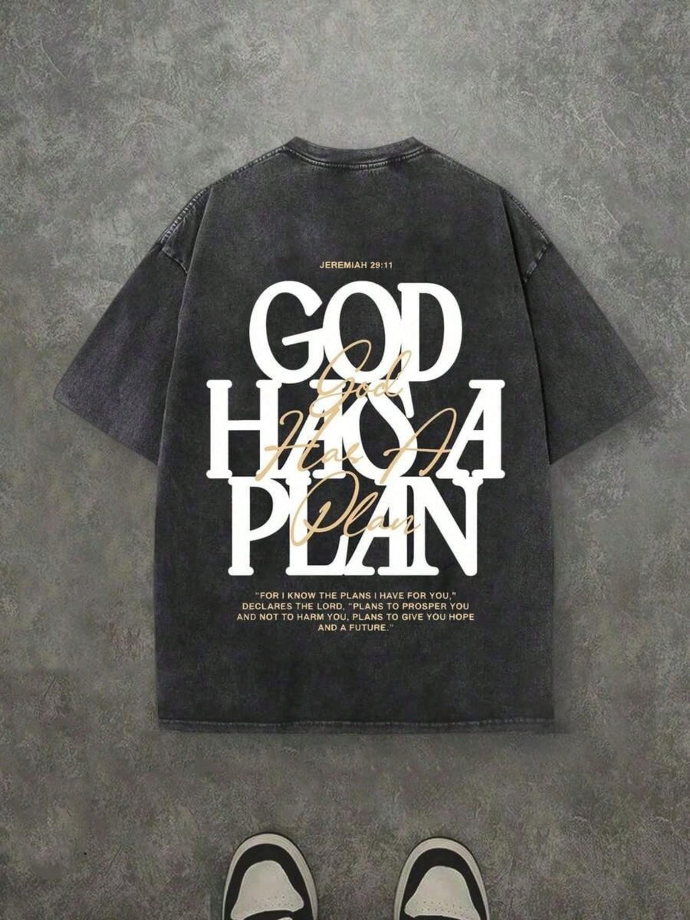 Vintage Washed Loose Fit T-Shirt, Dual-Sided Faith Print Short Sleeve, Y2K Retro Street Style, Casual Inspirational Top, Unisex Religious Aesthetic Tee