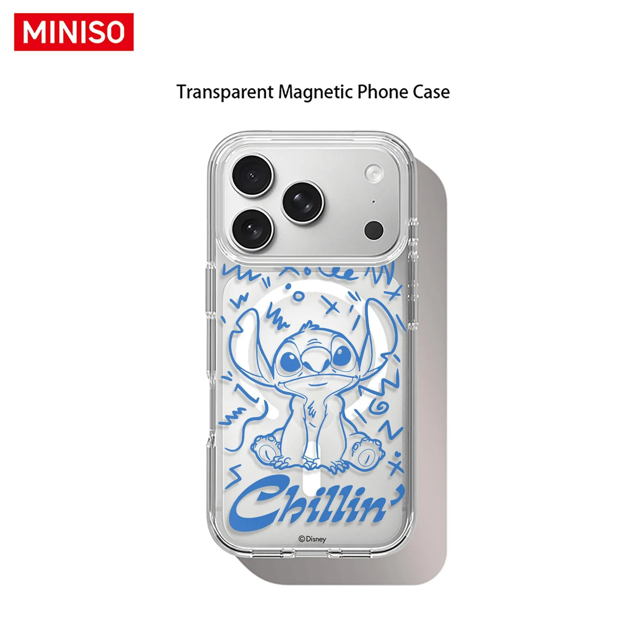 Disney Stitch Graffiti Print Phone Case Transparent Magnetic Shockproof case suitable for iphone 17 Pro Max/17 Pro/17 Air/17/16/15/14/13/12/11 Series