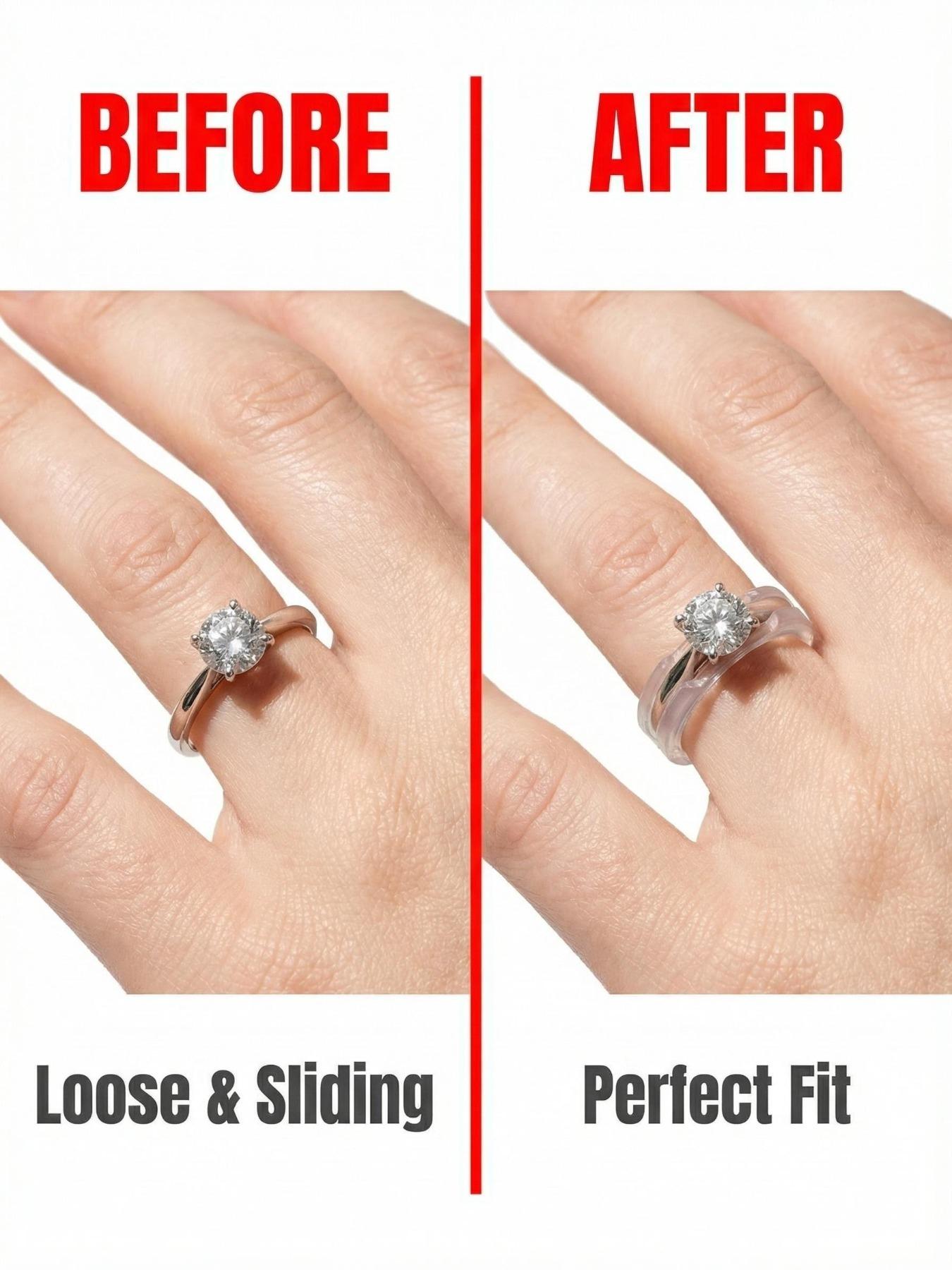 20 Piece Ring Sizing Adjuster Set, Invisible Ring Protector for Men and Women, Includes Polishing Cloth, Anti-Slip Ring Sleeve, Wedding Band Adapter