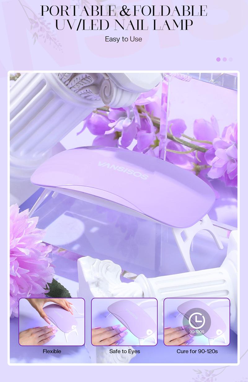 VANSISOS Acrylic Nail Kit ( with UV Lamp) Professional Acrylic Nail Charms for Beginners Acrylic Nail Set Full Acrylic Nail Supplies