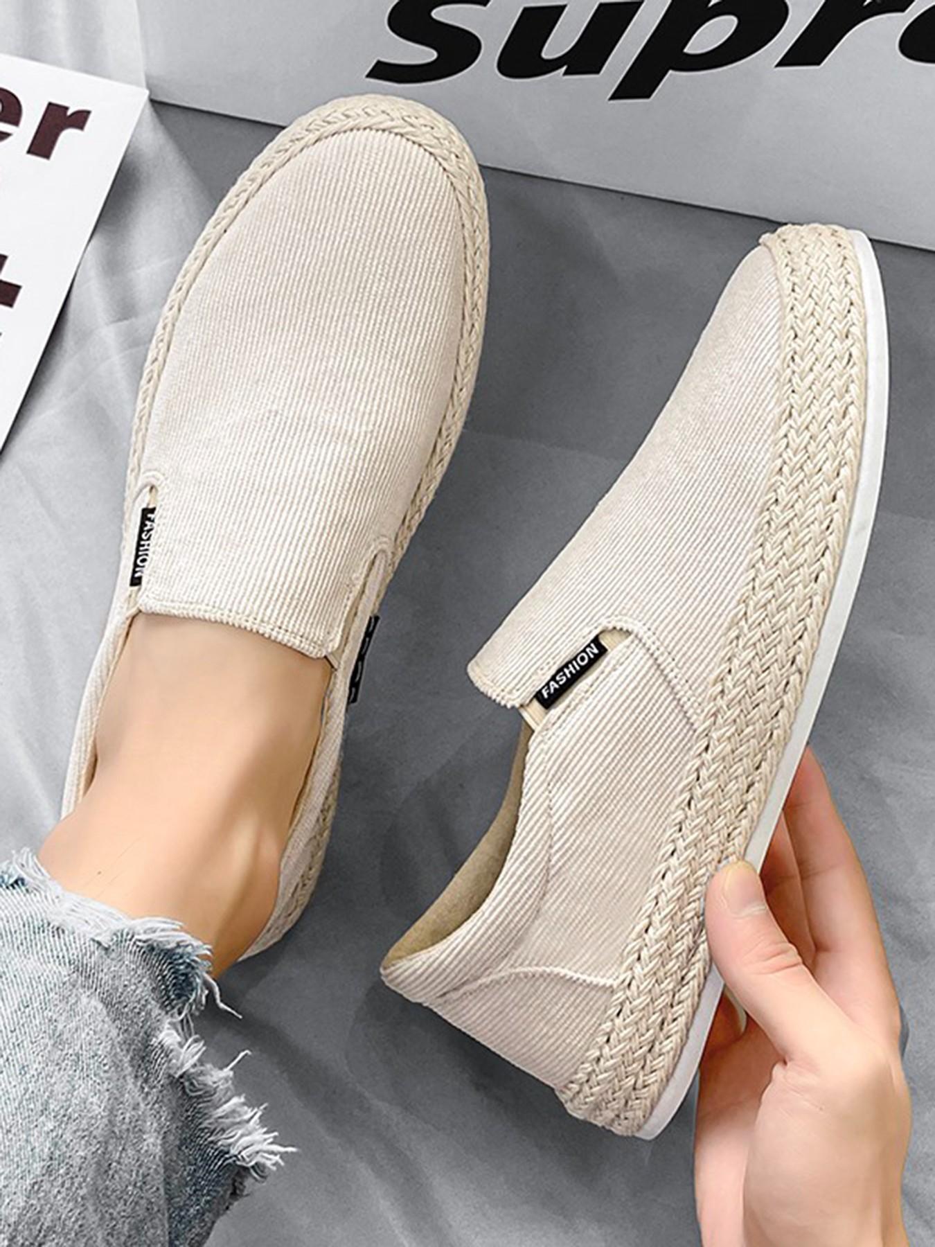Men's Straw Woven Fisherman Shoes Slip-On Breathable Casual Loafers, Lightweight Durable Style for Outdoor & Daily Commute, Sizes 39-44, Footwear