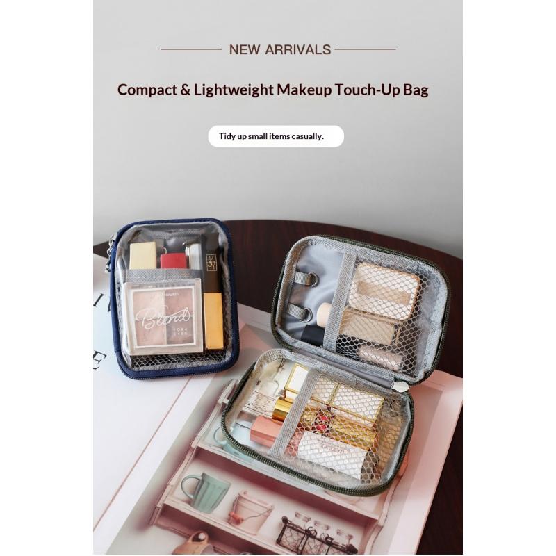 Small Clear Makeup Bag for Purse Travel Cosmetic Case Transparent Toiletry Bag with Zipper, Portable Make Up Organizer Traveling Compact Car Bag for Essentials