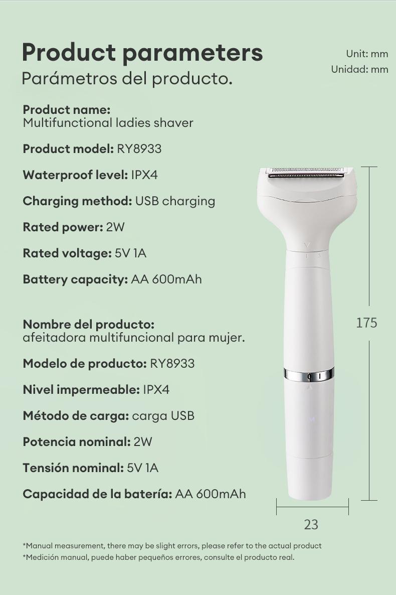 Skyworth Electric Trimmer for Man & Women, Rechargeable 4 in 1 Body & Facial Hair Removal, Waterproof Wet & Dry Use Precise Safe Trimmer