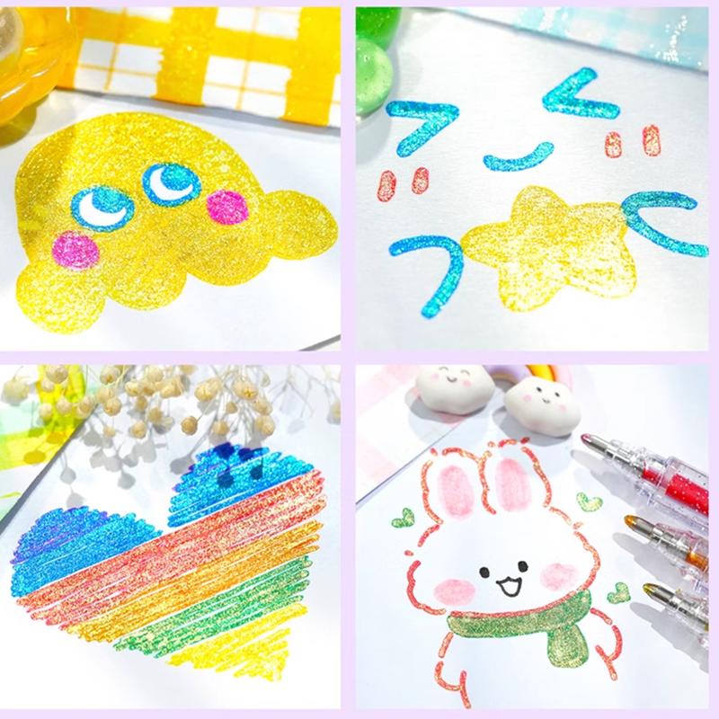 Glitter Gel Pen Set, 1.0mm Colorful Glitter Pen, Metallic Sparkle Pen, Colored Gel Pen for Handwriting Set, Notes and Markings, Students School Office Stationery