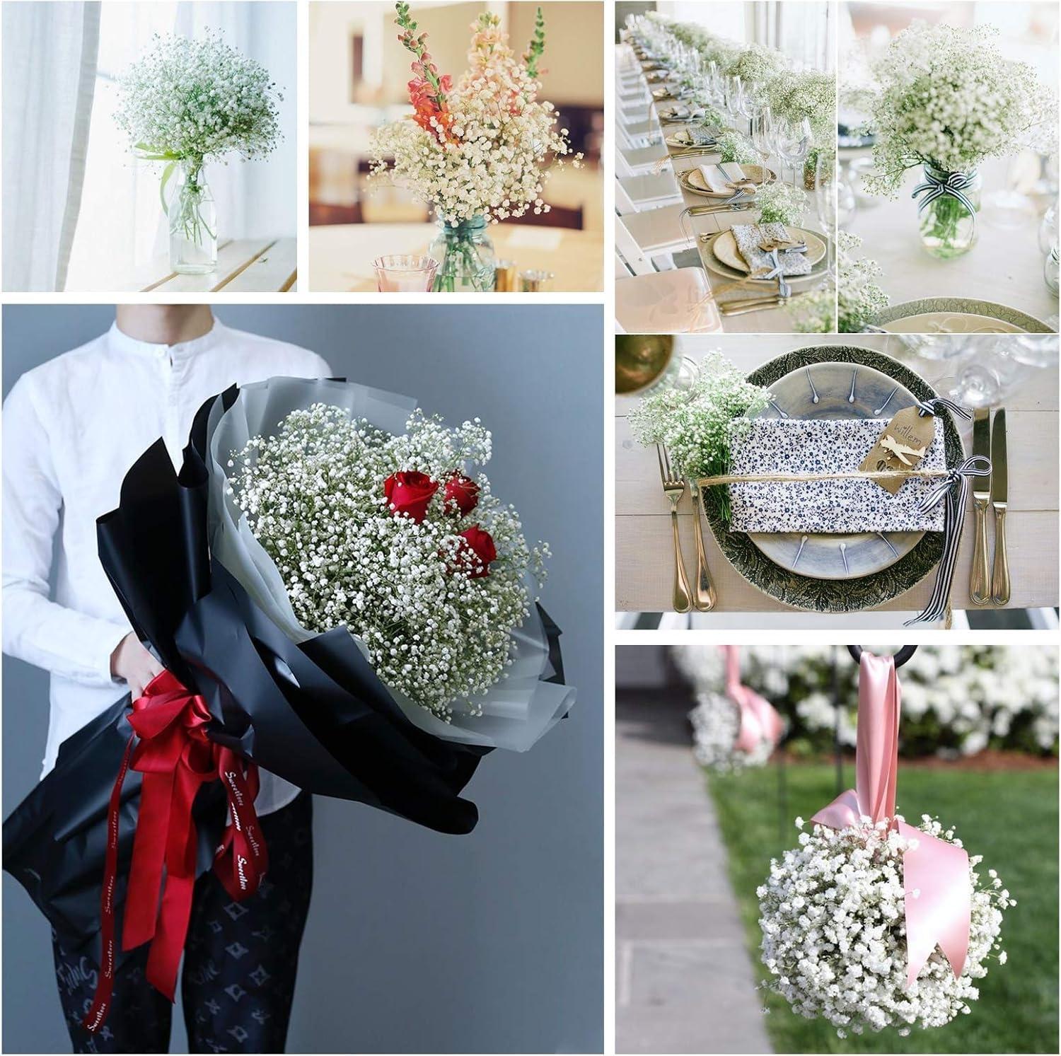 10 artificial flower bouquets with a diameter of 60cm/23.62inch in spring, with a simulated touch of starry sky, suitable for weddings and parties, DIY， Floral arrangement, furniture decoration