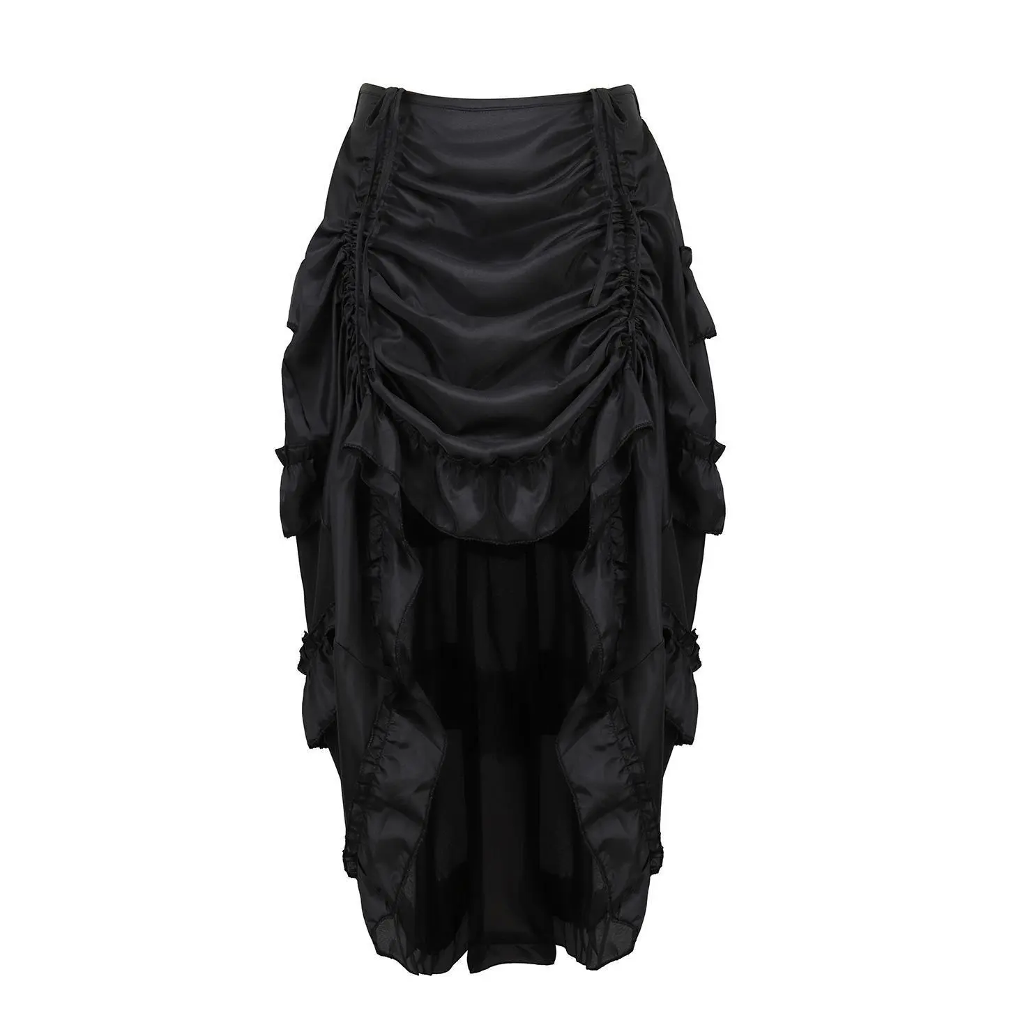 Women's Plus Size Fitted Gothic High-Waist Asymmetrical Lace Long Skirt - Elastic Steampunk Pirate Garment, Formal Going Out Bottoms for Thanksgiving,Easter,Business,Shirt-Inclusive Halloween Bottoms (White,Black,Wine Red,Green,Brown,Purple)