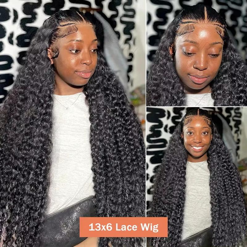 Bling Hair 13x6 Deep Wave Lace Frontal Human Hair Wigs Brazilian 13x4 Transparent Lace Front Wig For Black Women Bleached Knots Lace Wig Natural Color Pre Plucked