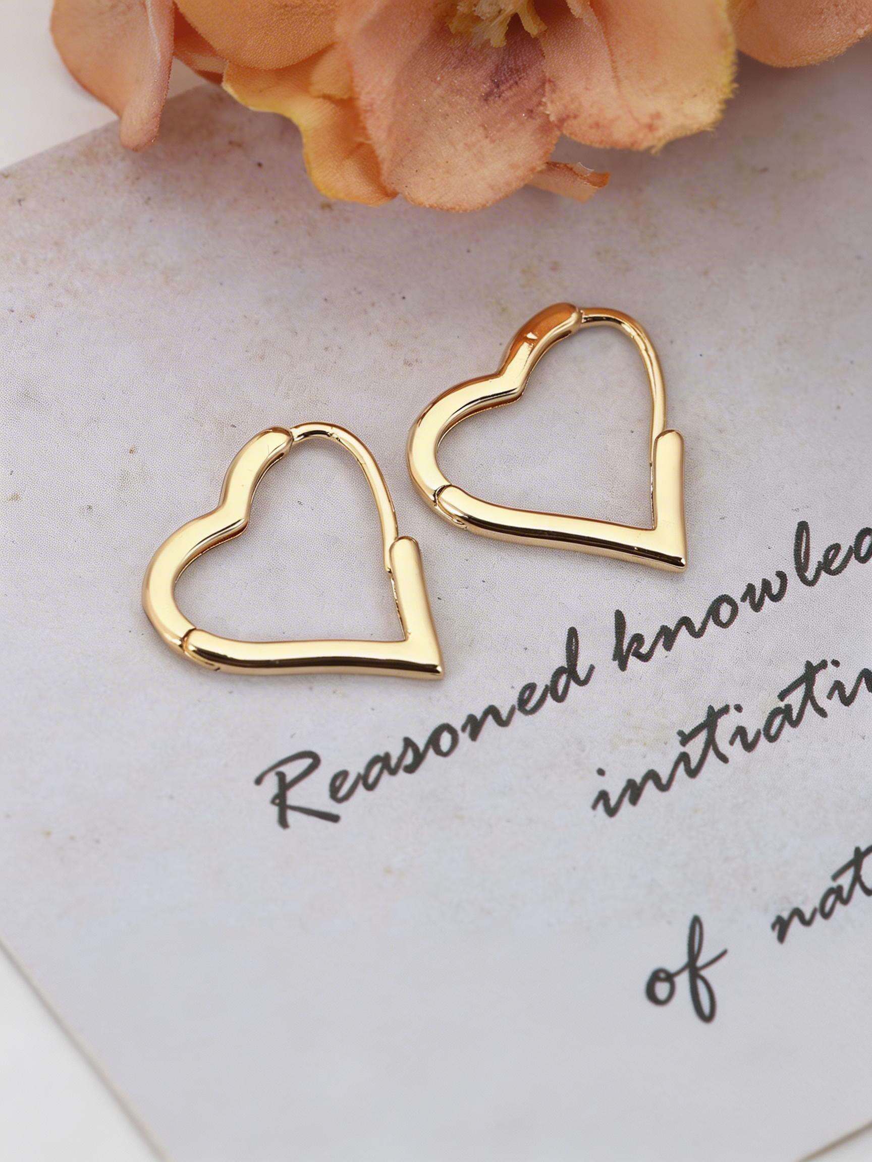 Heart-Shaped Earrings, Low Allergy High-Quality Stainless Steel, Elegant and Simple, Perfect for Daily Wear or Party Decor, Creative Valentine's Gift