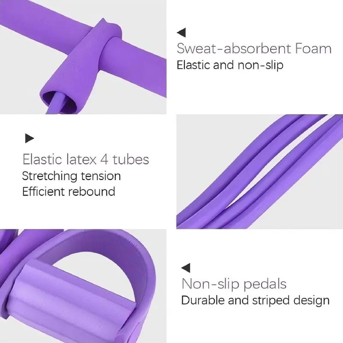 Multifunction Tension Rope, 6-Tube Elastic Resistance Bands, Pedal Resistance Band with Handles, Natural Latex for Fitness Training