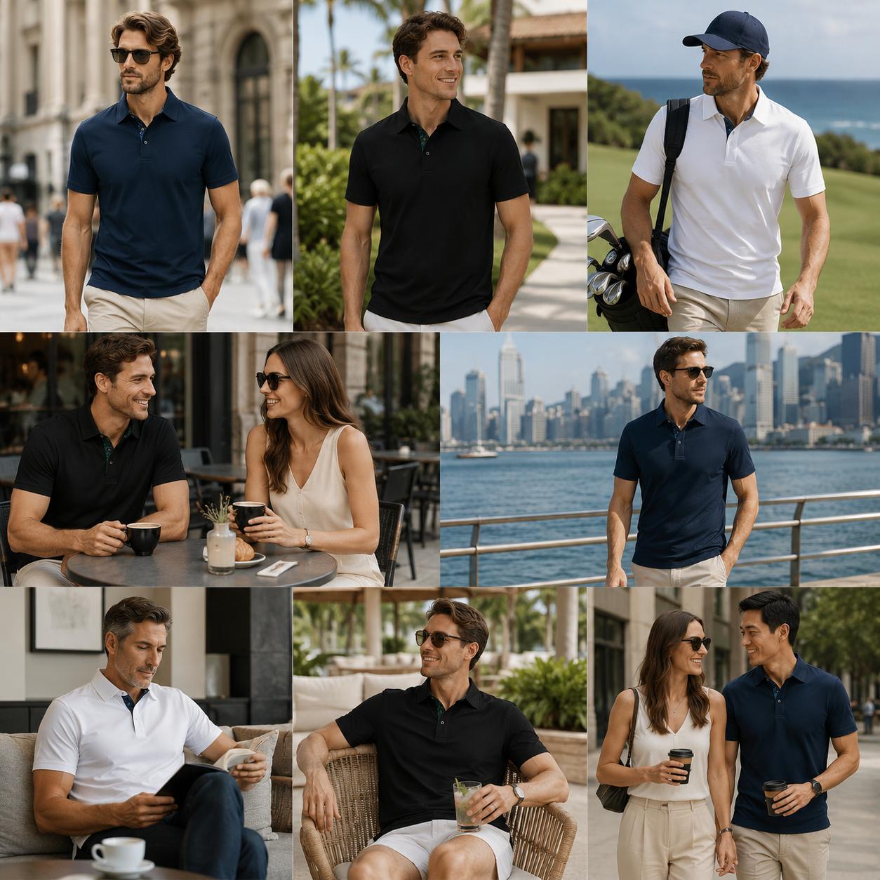Men's 3-Pack Polo Shirts - Soft Breathable Cotton, Short Sleeve Casual Fit, Plain Solid Classic Collared Tops for Work, Golf, Everyday Wear, Menswear, Shortsleeve, Business Casual Tops,clothes for back to school,first day of school outfits
