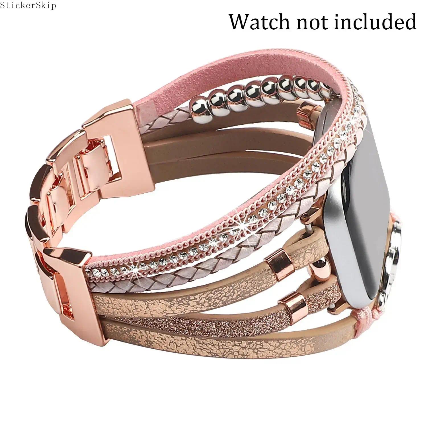 2026NEWBoho Beaded Apple Watch Band – Handmade Colorful Bracelet Strap for Women, Bohemian Style Fashion Watch Band Fits 38–49mm (All Series & SE), Aesthetic Jewelry Replacement Strap