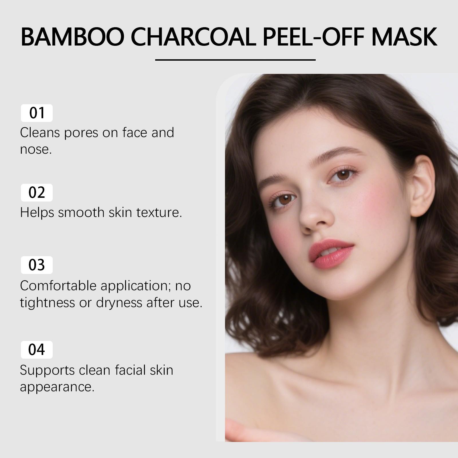 Hoygi Bamboo Charcoal Peel-Off Mask 50g, Deep Cleansing, Hydrating, Aloe Vera Ingredients, Suitable for All Skin Types, Natural Beauty Cream