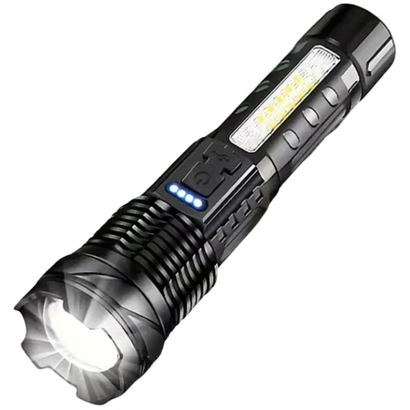 2Pcs High Lumen Rechargeable Flashlight LED Handheld Torch with Battery Display, Bright Tactical Light for Camping Hiking, Portable Outdoor Lamp High Lumens Flashlight
