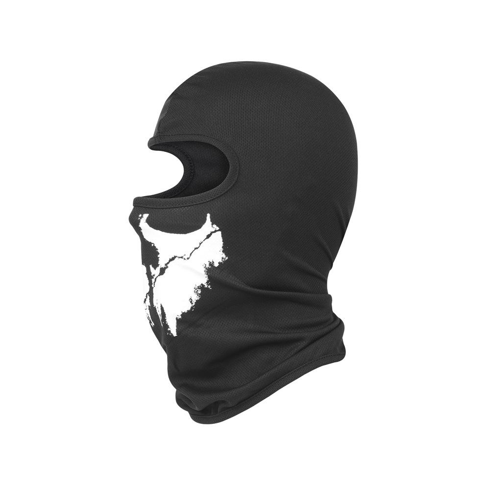 Outdoor Spring/Summer Cycling Headgear Motorcycle Helmet Liner Skull Print Headgear Face Mask