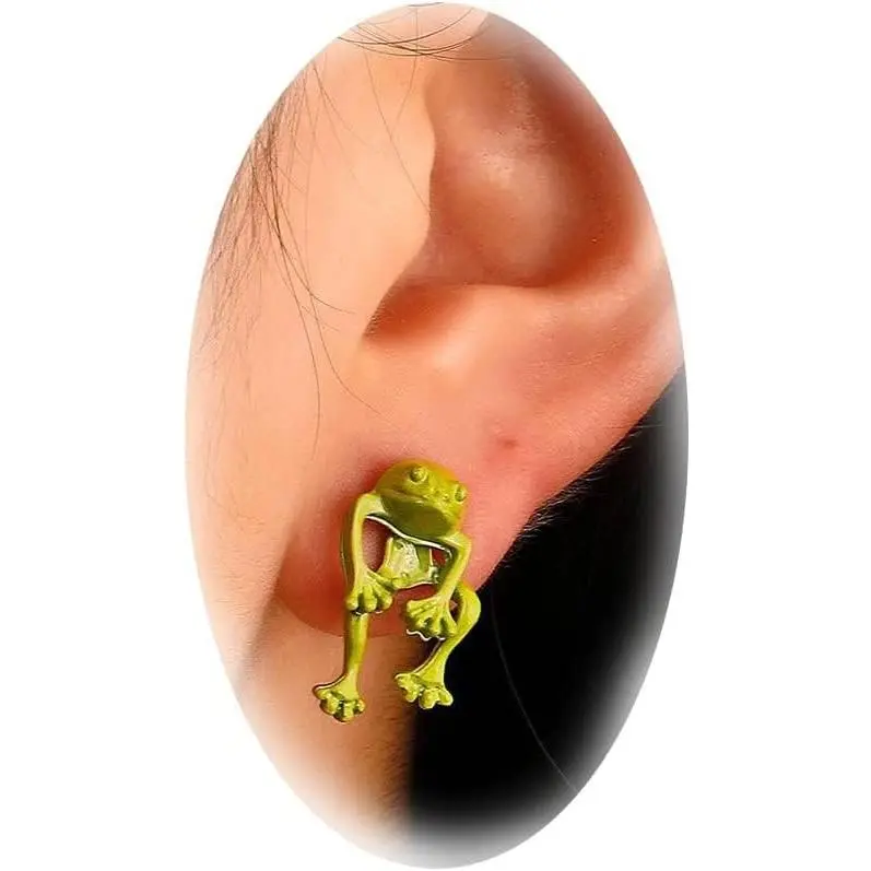 Frog-themed cuff earrings