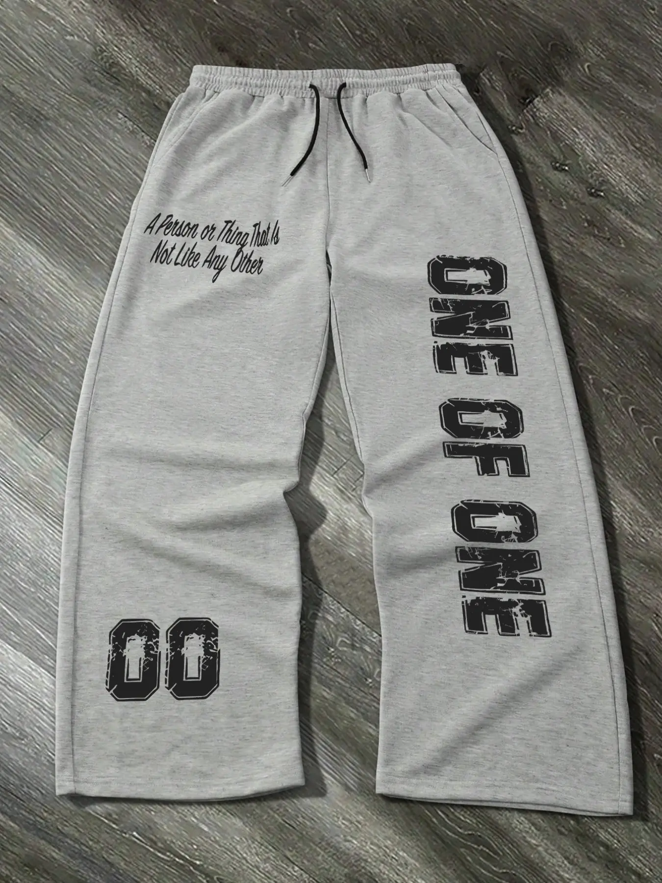 Men's Casual Sporty Long Pants, Casual Comfy Sporty, Athleisure Style Bottoms, Letter Pattern Print, Drawstring Wide Leg, Loose-Fitting, All Seasons, Men's Fashion Clothing, Sports Casual Pants, Drawstring Waist Athleisure Pants
