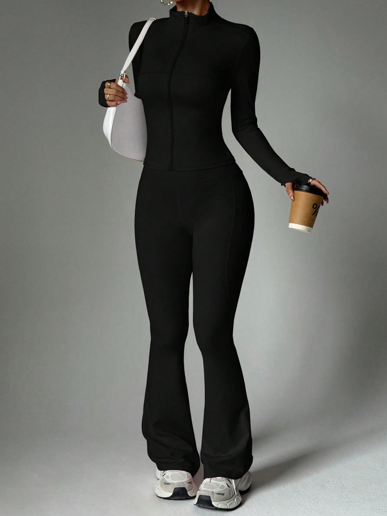 Women's High Elasticity Yoga Set, Skin-Friendly Fabric, Slimming Neckline, High Waist Sculpting, Multi-Color Options, Gym Workout Running, Yoga Tracksuit Set