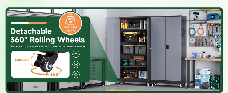 Letaya Metal Garage Storage Cabinets with Lock Door and Adjustable Shelves, Steel Tool Cabinets for Home,Office,Warehouse Organisieren ( 71" H)