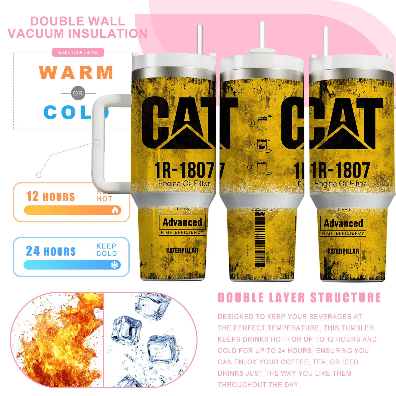 Stainless Steel Vacuum Flask, 1 Count 40oz Including 1 Count Straight Tumbler & 1 Count Lid & 1 Count Straw & 1 Count Straw Brush, Drinking Cup for Hot Cold Drinks, Insulated Travel Drinkware