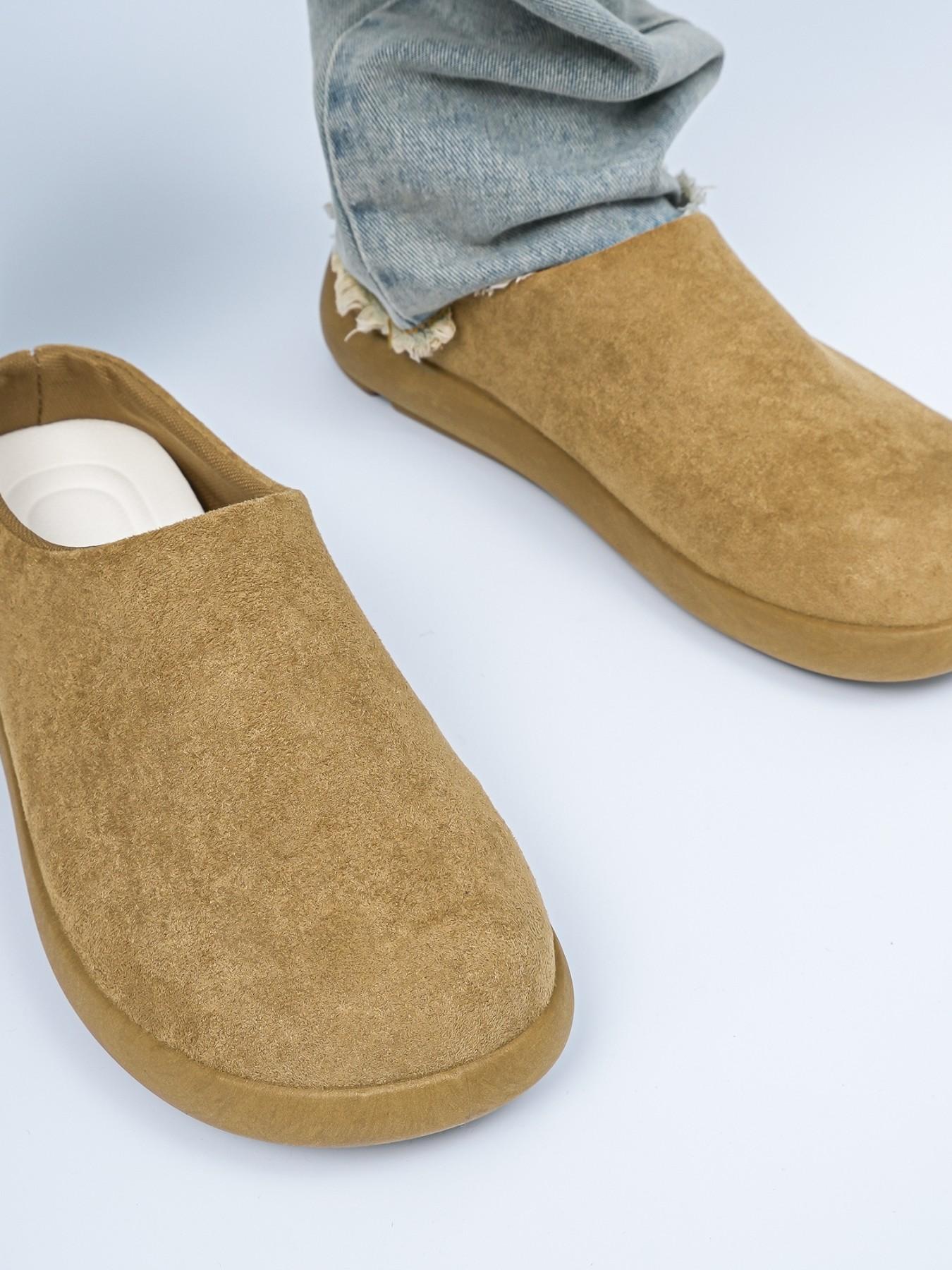 New Summer Autumn Beken Shoes for Men, Closed-Toe Half Sandals, Retro Comfortable Casual Shoes, Soft Sole, All Seasons