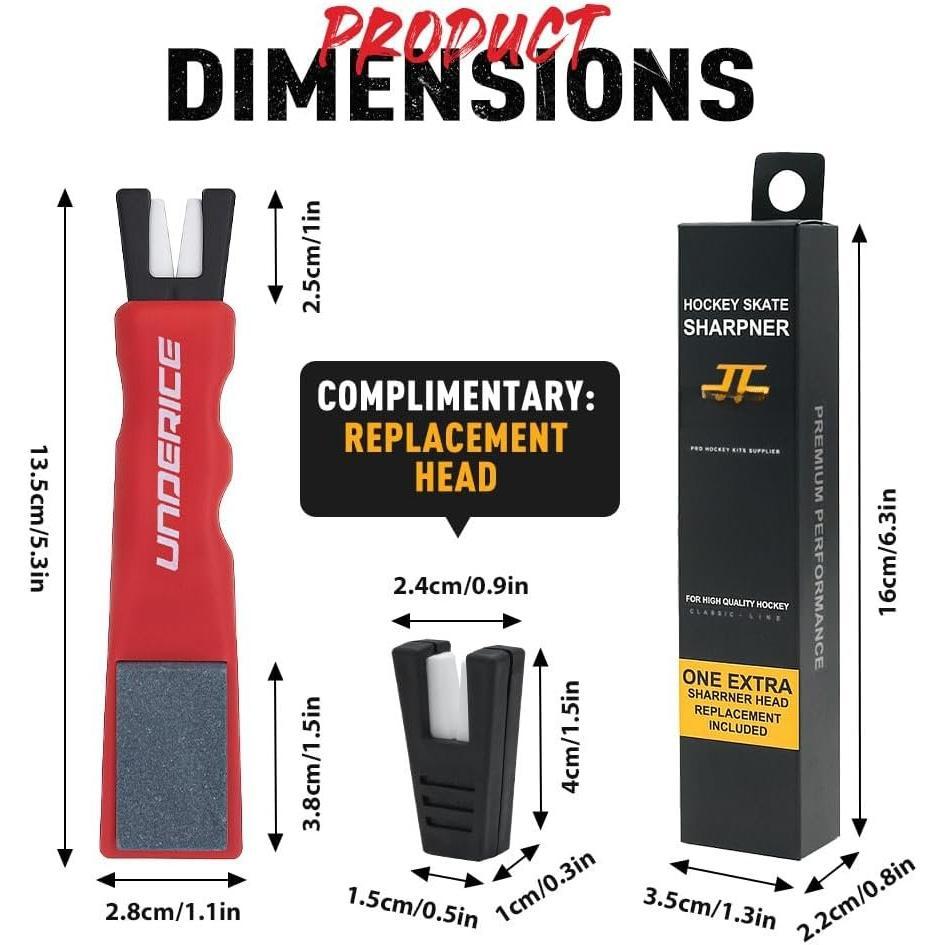 Ice Skate Sharpener, Handheld Ceramic  Sharpening Tool with Honing Stone for Hockey Skates