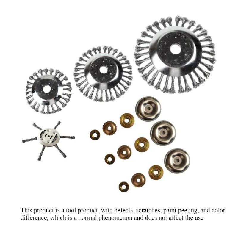 Small Lithium Battery Weed Wiper Brush, Universal Garden Grass Cutter, Fits 6-10 Inch Trimmer Blades, Rotating Steel Wire Weed Whacker Head