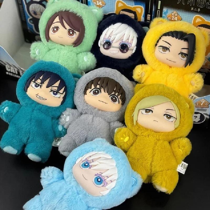 Genuine Eaki Jujutsu Kaisen Season 2 Cat Park Party Plush Blind Box, Cute Gojo Satoru Cat Ear Plush Doll, Soft Bag Pendant Charm, Anime Collectible Model Toy, Ideal Gift for Jujutsu Kaisen Fans