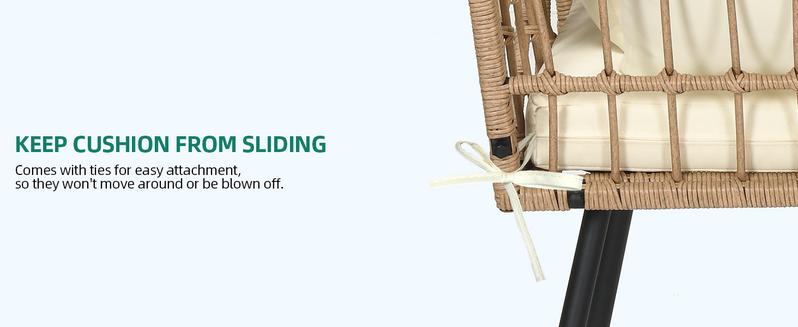 Yitahome 2 Pieces Patio Furniture Set, All-Weather Wicker Loveseat with Thick Cushions & Rattan Table, Outdoor Conversation Set for Patio, Balcony, Backyard, Deck, Poolside