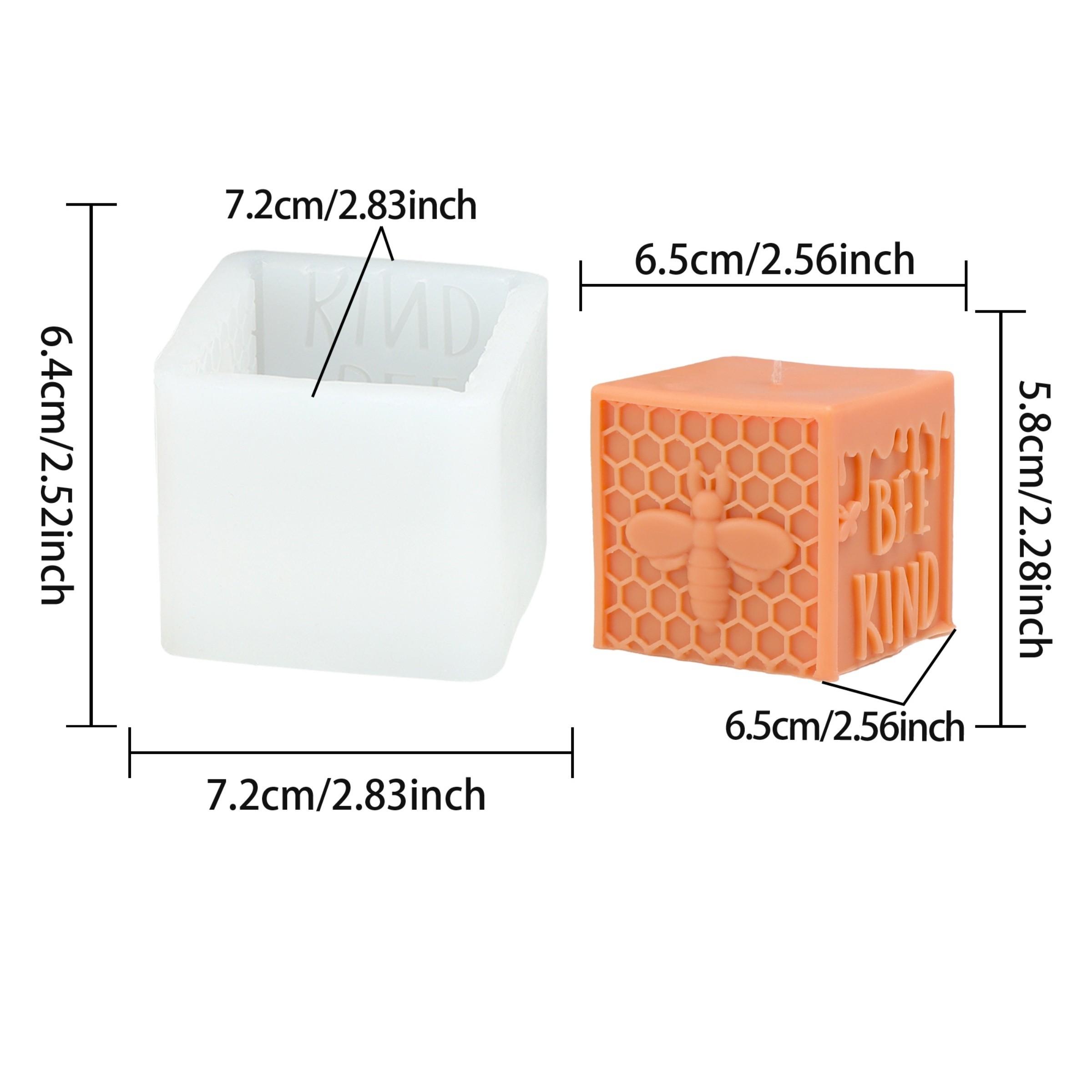 Bee Theme Candle Silicone Mold 3D Cube Bee Kind Honeycomb & Honey Pot Moulds for DIY Candle, Soap, Resin Craft, Cute Handmade Gifts