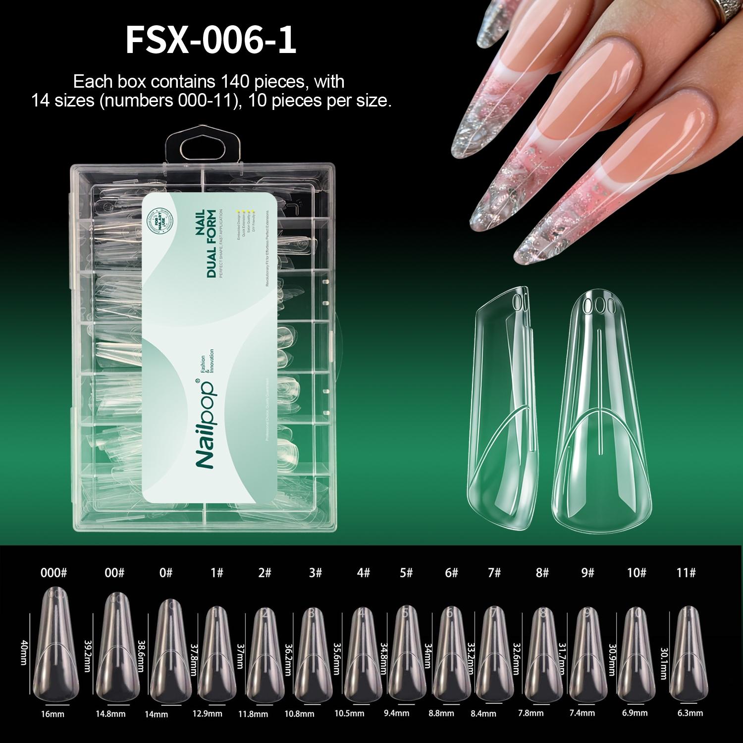 140Pcs French Dual Forms C-Curve Ultra-Thin Transparent Shaping For Salon & Home Use