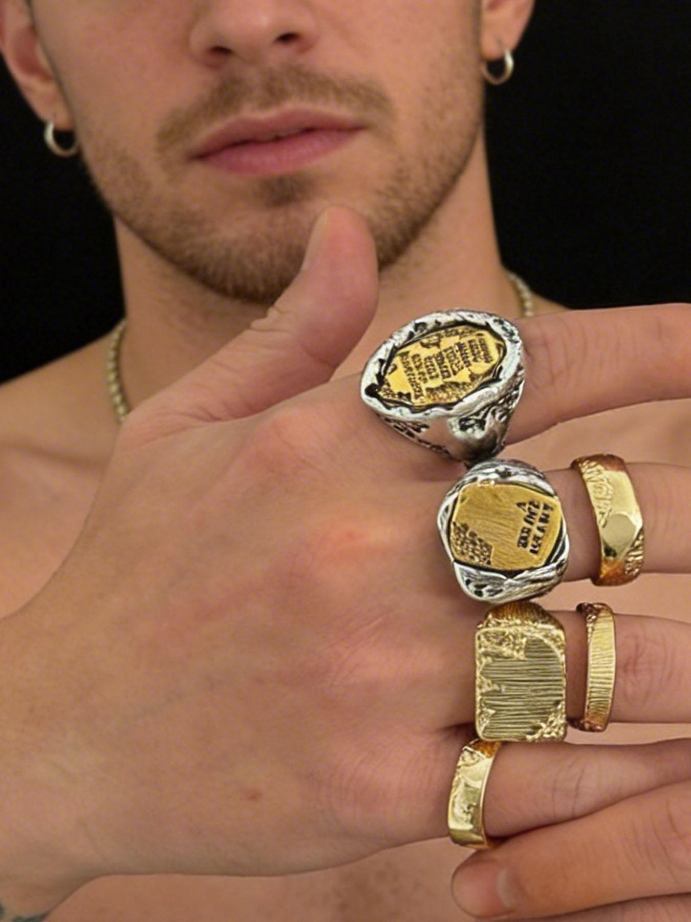 Fashion Asymmetric Metal Ring for Men, Hip Hop Unique Vintage Punk Jewelry, Luxurious Fashion Accessory, Ideal for Daily Wear and Special Occasions